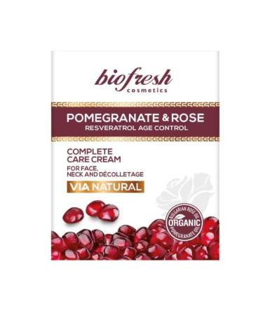 Biofresh cosmetics Via Natural face, neck and décolleté care cream with pomegranate and rose oil, resveratrol, anti-aging 200ml