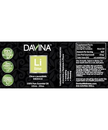 Lime Pure Essential Oil 10ml by Davina - Buy Online on GoSupps.com