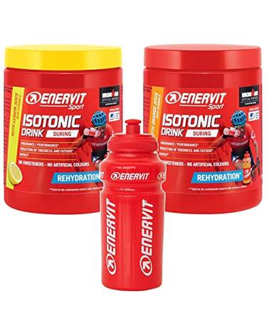 ENERVIT Enervit Sport Isotonic Drink During | 1 x Orange Flavor 420 g + 1 x Lemon Flavor 420 g | Free Water Bottle**G