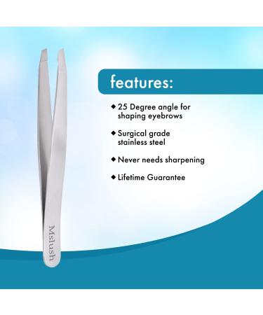 Stainless Steel Slanted Tweezer for Ingrown Hair Removal - Professional Eyebrow, Chin, and Facial Hair Remover - Ergonomic Design for Precision Plucking - Buy Online on GoSupps.com