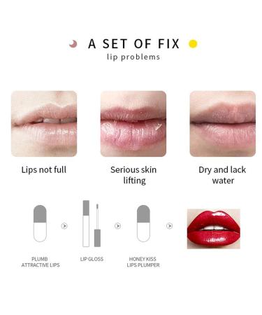 Tianbi 2pcs Natural Lips Plum Set | Plant Extract Lip Serum & Balm for Fuller Hydrated Lips - Moisturizing Clear Lip Gloss - Buy Online on GoSupps.com