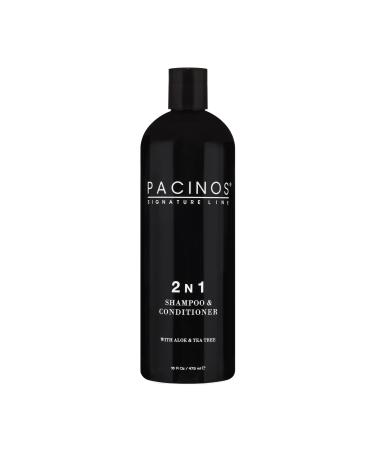 Pacinos 2-n-1 Shampoo and Conditioner with Aloe Vera and Tea Tree Extract - Moisturizing Lightweight with Strengthening and Conditioning Formula All Hair Types 16 fl. oz.