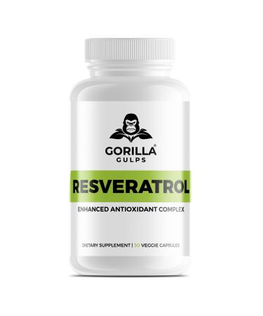 Gorilla Gulps Organic Resveratrol Supplement 600mg 30 Count
