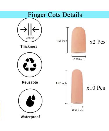 Silicone Finger Protectors 12pcs | Finger Cots for Trigger Finger, Arthritis, Blisters & Pain Relief | Beige Gel Finger Guard - Buy Online on GoSupps.com