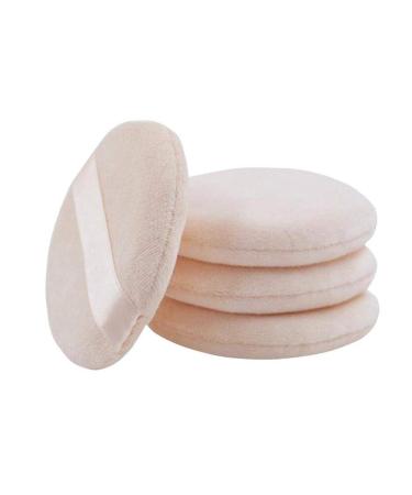 6 PCS Velvet Round Loose Powder Puff - Soft Makeup Sponge with Satin Ribbon - White Cosmetic Applicators - Buy Online on GoSupps.com