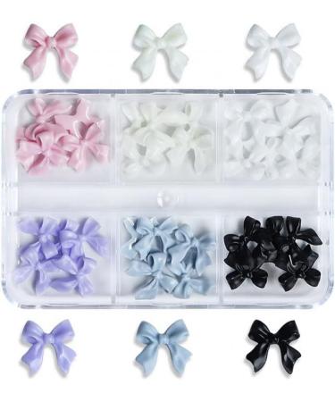 30 Pcs Ribbon Bow Nail Charm 3d Bow Nail Art Resin Bow Nail Korean Manicure Charms Decorations Nail Accessories - Buy Online on GoSupps.com