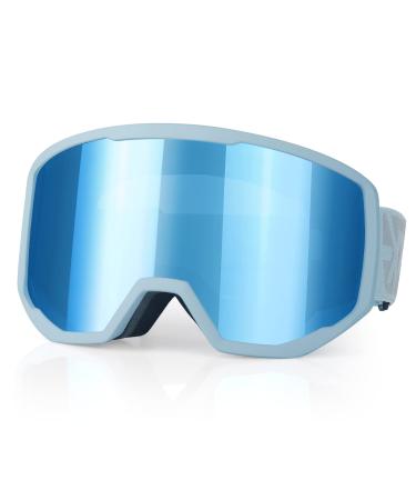 Exp vision ski goggles for women and men snowboard glasses snow glasses OTG 100% UV protection ski goggles for glasses wearers anti-nebula snowboard glasses ski goggles ice blue