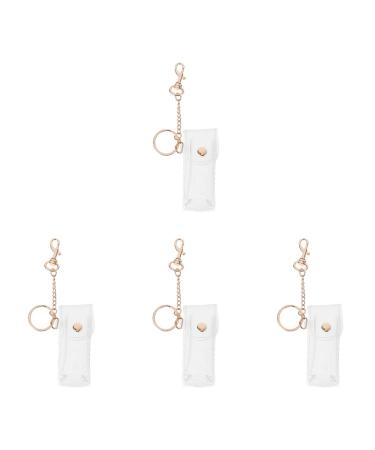 Clear Lip Balm Holder Keychain Lipstick Holder Keychain Clear Holder Keychain Holder 4Pcs