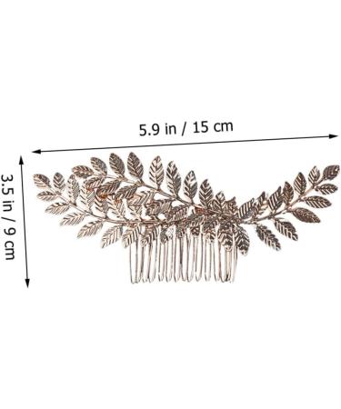 Beaupretty Wedding Hair Accessories comb hair bridal gold trim bridal headpiece gold decor gold headpiece leaves decor leaf decor women headdress Zinc alloy wedding Gold Hair Accessories - Buy Online on GoSupps.com