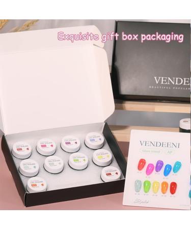 10 Colors/Set Gel Nail Polish Sequins Glitter Transparent UV Gel Varnish Colorful Purple Blue Nail Art Gel Lacquer - (Color: AD) - Buy Online on GoSupps.com