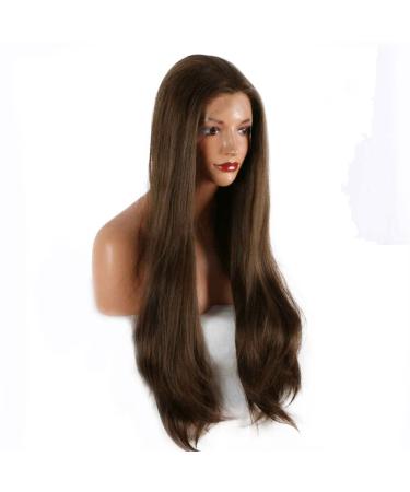 Shop Naturally Looking Brown Lace Front Wig - High Temperature Resistance Smooth Synthetic Hair for Drag Queens - Buy Online on GoSupps.com
