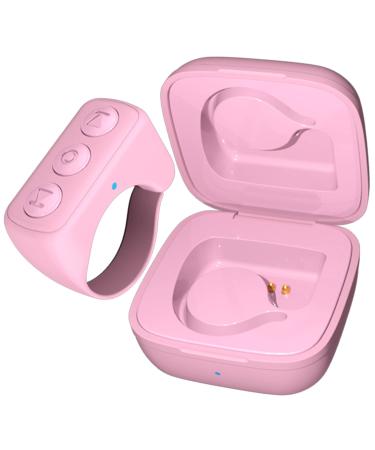 TikTok Remote Control Page Turner, Wireless Bluetooth Camera Video Recording Remote, TIK Tok Scrolling Ring for iPhone, iPad, iOS, Android - Pink