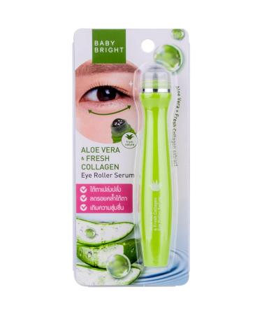 Aloe Vera & Fresh Collagen Eye Roller Serum | Anti-Wrinkle, Anti-Bags, Reduces Dark Circles & Puffiness | 15ml (0.50 fl.oz.) - Green - Buy Online on GoSupps.com