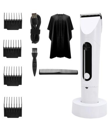 Hair Clippers Hair Cutting Tool Professional Hair Clipper Cordless Hair Cutting Trimmer Razor Barber Cutter Titanium Alloy Blade Trimer For Men Electric Shaver (Color : White)