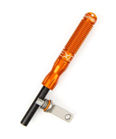 Exotac nanoSTRIKER XL Self Contained Ferrocerium Fire-Starter with Stainless Steel and Tungsten Carbide Striker, Waterproof 1/4 in. Ferro Rod Produces Up To 3,000 Fire-Starting Strikes Blaze Orange