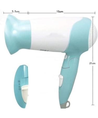 Foldable Lightweight Blow Dryer Ionic Hairdryer Mini Travel Hair Dryer Healthy Hairdryer Fast Drying 1200W 2 Temperatures and 2 Styling Nozzle Lightweight Low Noise Fast Drying Portable Travel Blue - Buy Online on GoSupps.com
