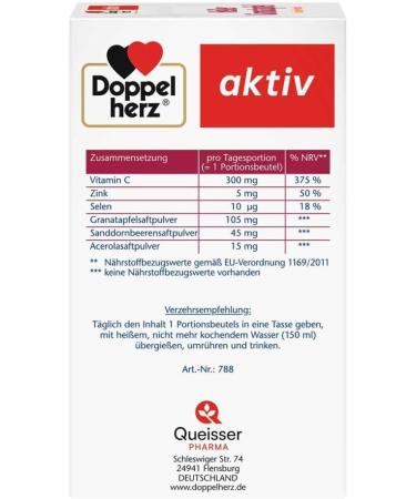 Doppelherz Hot Pomegranate + Sea Buckthorn + Acerola Active - 10 | Boost Immunity & Wellness | International Shipping Available - Buy Online on GoSupps.com