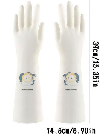 Dish Gloves Creative Cute Dish Gloves Waterproof Household Gloves Reusable Kitchen Gloves with Long Sleeves Household Cleaning Supplies for Daily Chores Chick - Buy Online on GoSupps.com