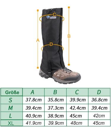 Magarrow Waterproof Gaiters for Hiking | Adult Snow & Leg Gaiters | XL Black Shoe Covers - Buy Online on GoSupps.com