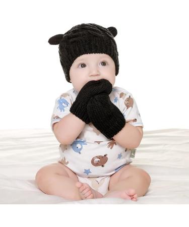 XYIYI Newborn Baby Winter Beanie Hat Mitten Set | Infant Toddler Warm Knitted Glove Set 6-18 Months - Buy Online on GoSupps.com
