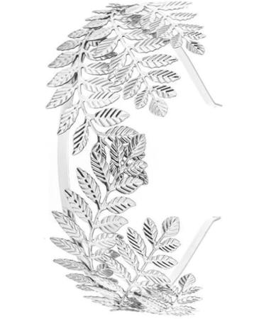 SOLUSTRE Baroque Leaf Hair Crown - Gold & Silver Laurel Wreath Headband for Costume Parties | Elegant Accessory - Buy Online on GoSupps.com