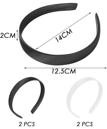 4 Pieces Satin Hair Bands Solid Colour Fabric Headbands DIY Hair Bands Material Vintage Non-slip Headbands Ladies Makeup Hair Headbands Hair Accessories Wide Edge Satin Hair Bands - Buy Online on GoSupps.com