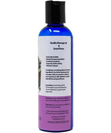 Lick Chocolate & Cream Massage Oil with Vitamin E - Edible Flavored Oil for Couples | Perfect for Romantic Date Night - 4 oz - Buy Online on GoSupps.com
