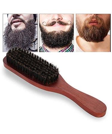 Latrate natural hair beard wood grip men professional facial shave beard brush Bartkamm mustache carnival care brush for hairdressing salon appliance tool