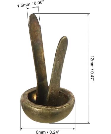 200 Pack of Bronze Tone Mini Brads Paper Fasteners for DIY Crafting and Scrapbooking - 6x12mm Round Brads - Buy Online on GoSupps.com