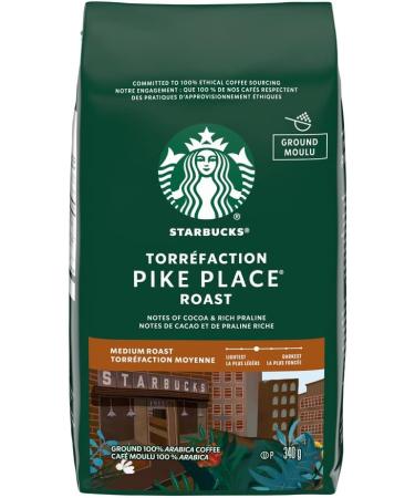 Starbucks Pike Place Ground Coffee Medium Roast Coffee 100% Ground Arabica Beans - 340g Bags (Pack of 6 2040g) - Buy Online on GoSupps.com