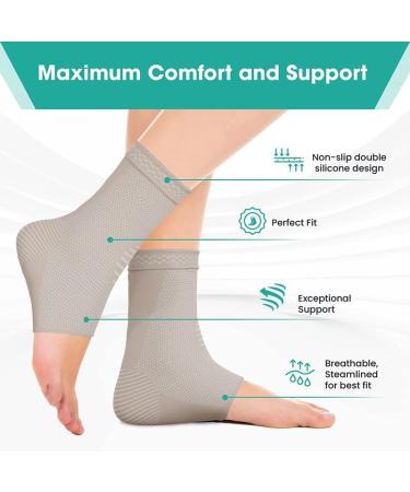 Modvel Foot & Ankle Brace Socks - Compression Support for Sprains Tendonitis & Arthritis | Unisex Ankle Sleeve for Sports & Recovery - Buy Online on GoSupps.com