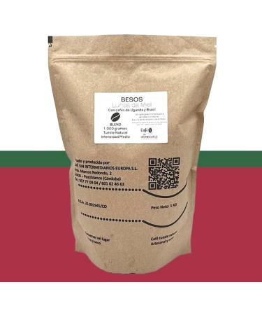  CAFE SIN INTERMEDIARIOS CAFE SIN INTERMEDIARIOS - Besos - Colombian Coffee Beans for Automatic Coffee Machines 1kg - Weekly Roasting - Packaged and Ground for Shipping - Medium Flavor Intensity - Buy Online on GoSupps.com