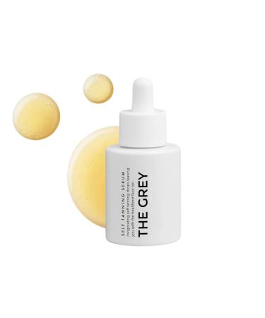 The Grey Self Tanning Serum for Men | Anti Aging Self Tan Drops Reduces Appearance of Fine Lines & Wrinkles Moisturizes Blended with Vitex Agnus Castus Olea Europaea & Jujuba Seed Extract 1oz