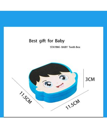 Kids Tooth Storage Box - Wooden Baby Teeth Keepsake Organizer (Blue) - Buy Online on GoSupps.com