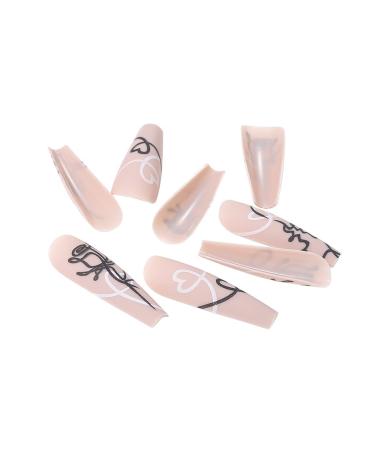 Vatocu Matte False Nails - Long Nude Press-On Acrylics with Floral Design | 24 Piece Set for Women & Girls - Buy Online on GoSupps.com