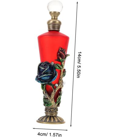 Healeved Retro Painted Perfume Bottle Empty Atomizer Bottle Refillable Perfume Atomizer Vintage Perfume Oil Dropper Bottle Perfume Mist Sprayer Middle Eastern Bottle Red Glass Zinc Alloy 14.00X4.00X4.00CM Red - Buy Online on GoSupps.com