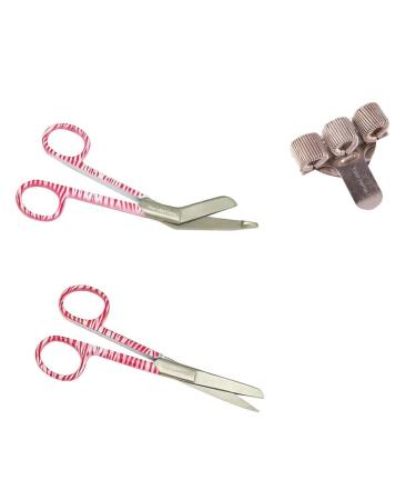 Nursing scissors set and pen holder with engraving for nurse (zebra pink)