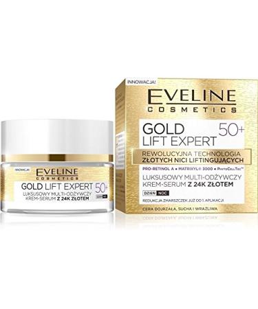 Eveline Cosmetics 24K Gold Lift Expert 50+ Day/Night Face Cream-Serum 50ml - 1.7oz