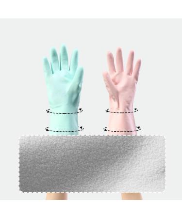 Bafnsiji 2 Pairs Rubber Cleaning Gloves Reusable Household Gloves Reusable Washing up Gloves Flocked Liner Kitchen Dishwashing Glove Durable Kitchen Gloves - Buy Online on GoSupps.com