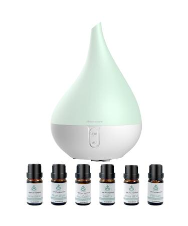 Aromacare Essential Oil Diffuser, Aromatherapy Diffuser for Essential Oils,250ml Cool Mist Humidifier,One Fill for 10+ Hours with Night Light 2 Mist Mode Waterless Auto-Off for Home/Office/Apartment White Set