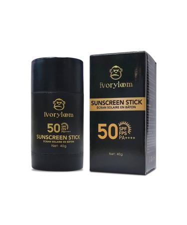 Sunscreen Stick SPF 50 | Broad Spectrum UVA/UVB Protection | Zinc Oxide | Wormwood Camellia Beeswax Vitamins A C & E | Octinoxate & Oxybenzone-Free | Organic | Water-Resistant |1.41 OZ