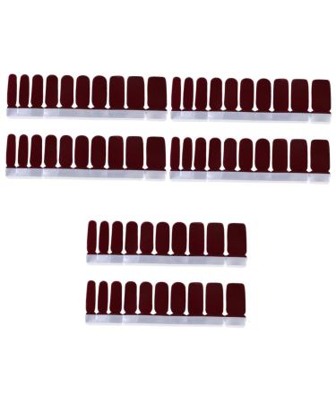 Healeved 3 Sheets Women Nail Stickers False Fingernail Tips Tough Nail Polish Strips French Manicure Nail Polish Nail Art Cover Tip Manicure False Nails French Manicure Stickers Red