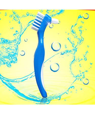 Denture Brush Hard Double Bristle - Blue | Effective Cleaning for False Teeth - Buy Online on GoSupps.com