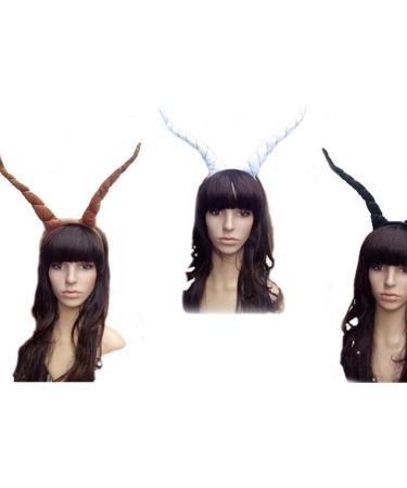 Lurrose Easter Headband Simulation Antelope Horn Hair Hoop Solid Color Hair Accessory Exaggerated Headwear Christmas Headpiece Coffee - Buy Online on GoSupps.com