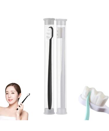 Diameleo BREVI Toothbrush  BREVI Nordic-Inspired Premium Nano Toothbrush  Ultra-Fine Soft Toothbrush with 20000 Soft Bristles for Sensitive Gums and Teeth (White+Black)