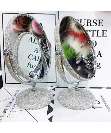 TISHAA Luxury White Crystal Diamond Makeup Mirror with Stand - Elegant and Sophisticated - Buy Online on GoSupps.com