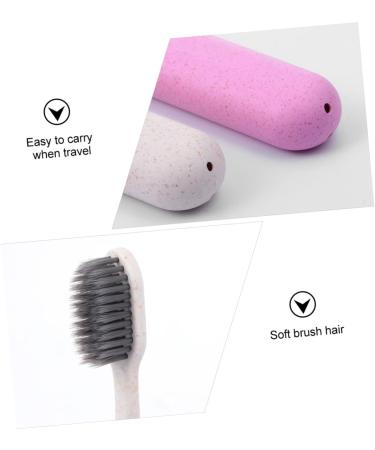 HOMSFOU 2pcs Wooden Toothbrush Set - Eco-Friendly Travel Toothbrush & Toothpaste Assorted Colors - Buy Online on GoSupps.com