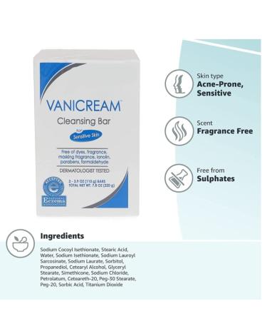 Pharmaceutical Specialties Vanicream Cleansing Bar 3.9 oz (Pack of 5) - Fragrance-Free, 3.9 Ounce - Buy Online on GoSupps.com