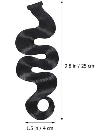 FRCOLOR vintage wavy wig hair extension wig extensions hair tie womens wigs hair buns women wigs curly hair wig wrap around hair extension Miss hair accessories High temperature wire wave 25X4CM Black - Buy Online on GoSupps.com