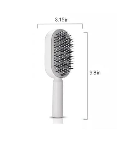 JiedHiur Self Cleaning Hair Brush - 3D Air Cushion Hair Brush for Women - Airbag Massage Comb for Thick Hair - White - Buy Online on GoSupps.com